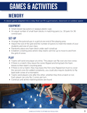 Games and Activities to Optimize Self Regulation